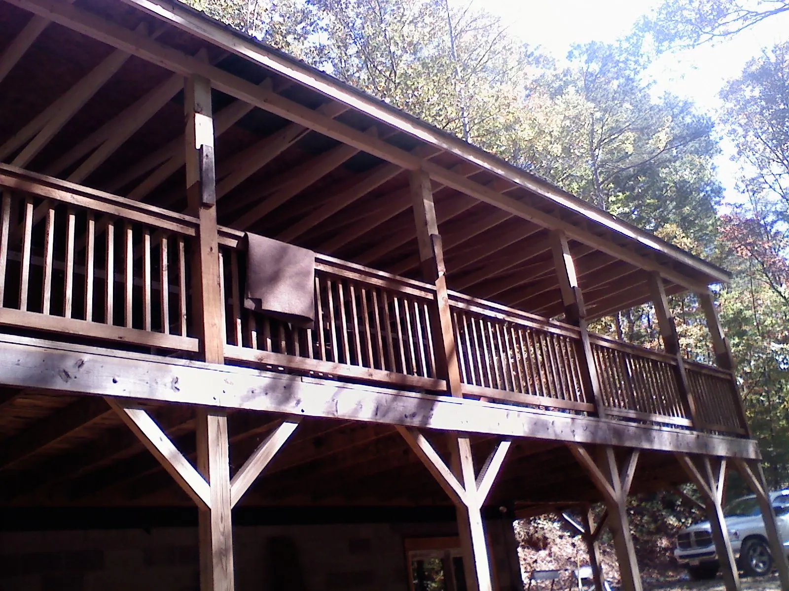 Timber framing under a new elevated porch and deck — Roof Leak Repair in Hiltons by Roofing Brothers